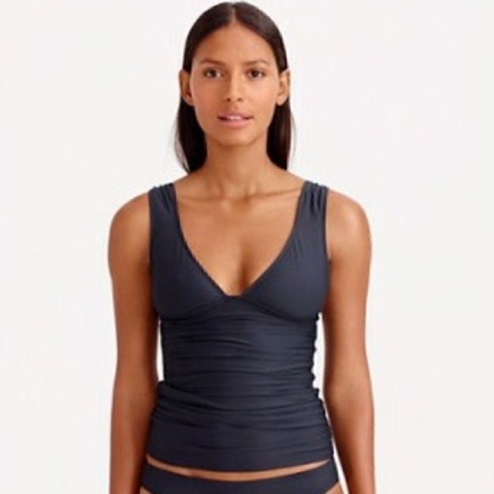 J. Crew Ruched Tankini Swim Top Size M - Picture 8 of 8